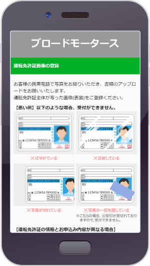 運転免許証のアップロード